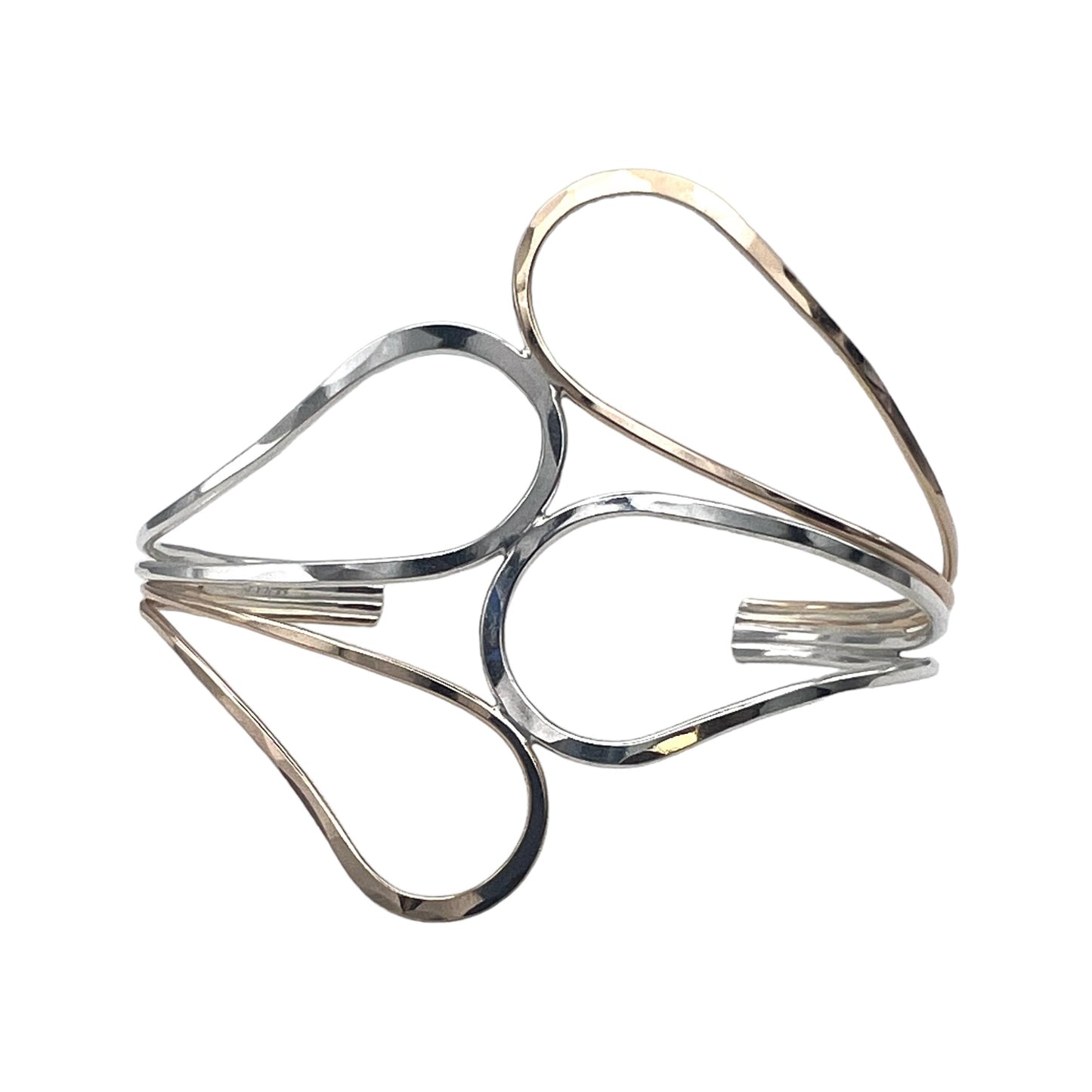 8076 - Double Mirrored Teardrop Cuff