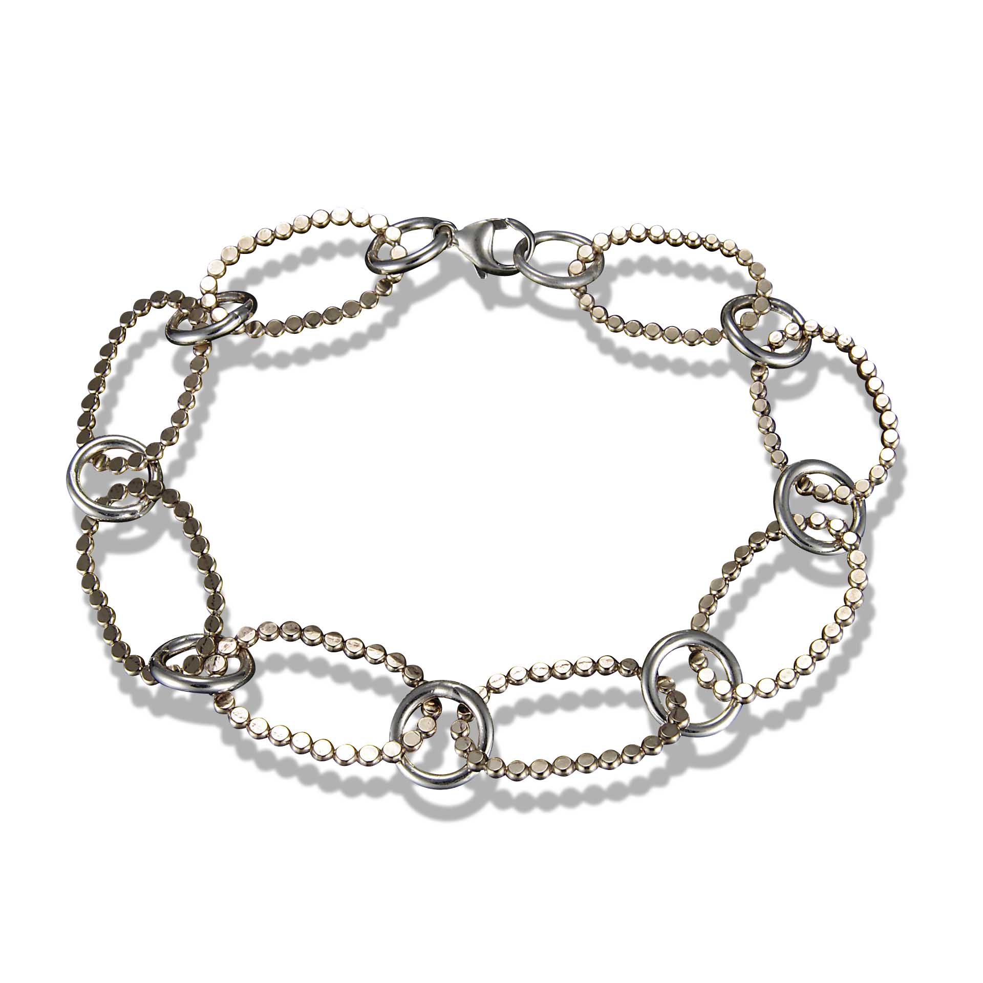 H61 - Mixed Metal Dotted Link Bracelet - Peter James