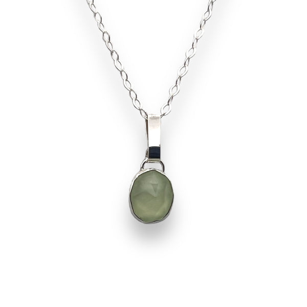 Rose Cut Stone Pendant - Prehnite