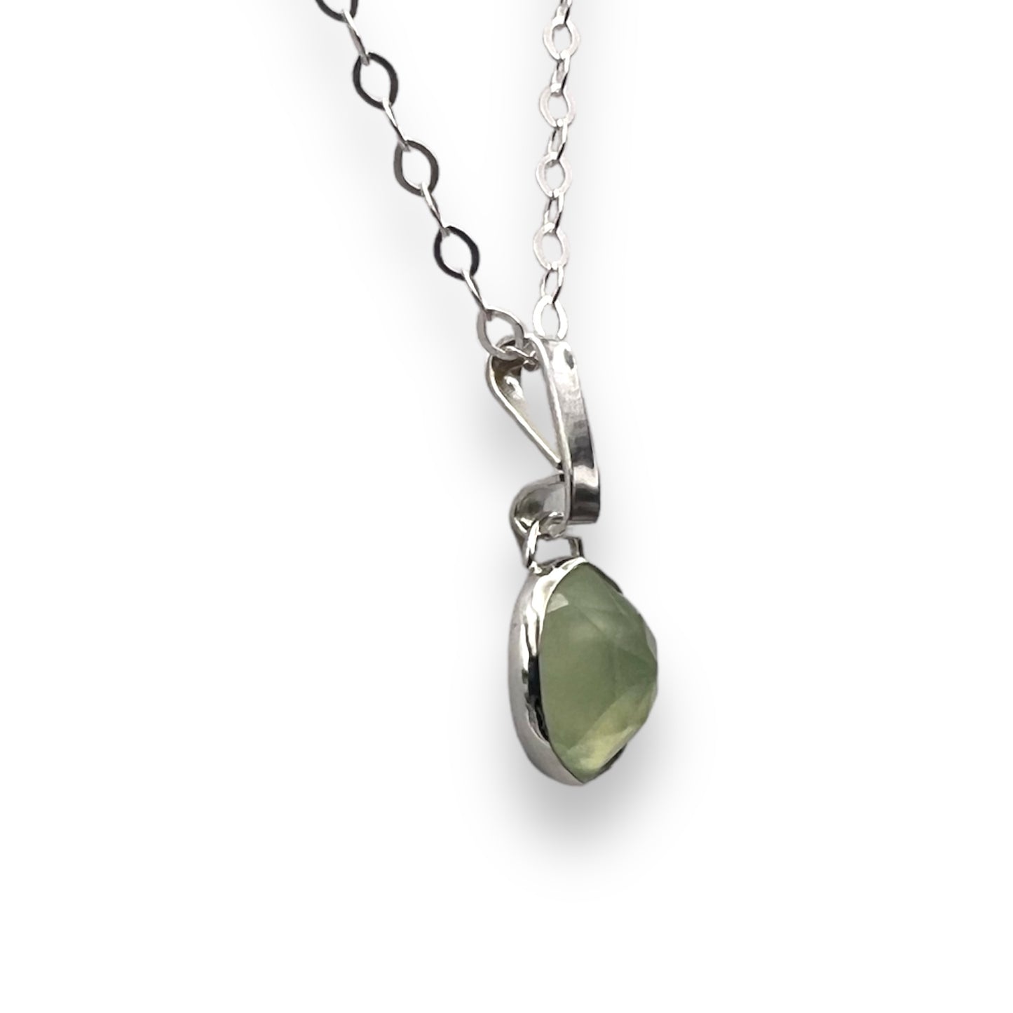 Rose Cut Stone Pendant - Prehnite