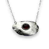 Sterling Silver and Garnet Pendant Necklace