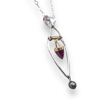 Teardrop with Bullet and Pearl Pendant